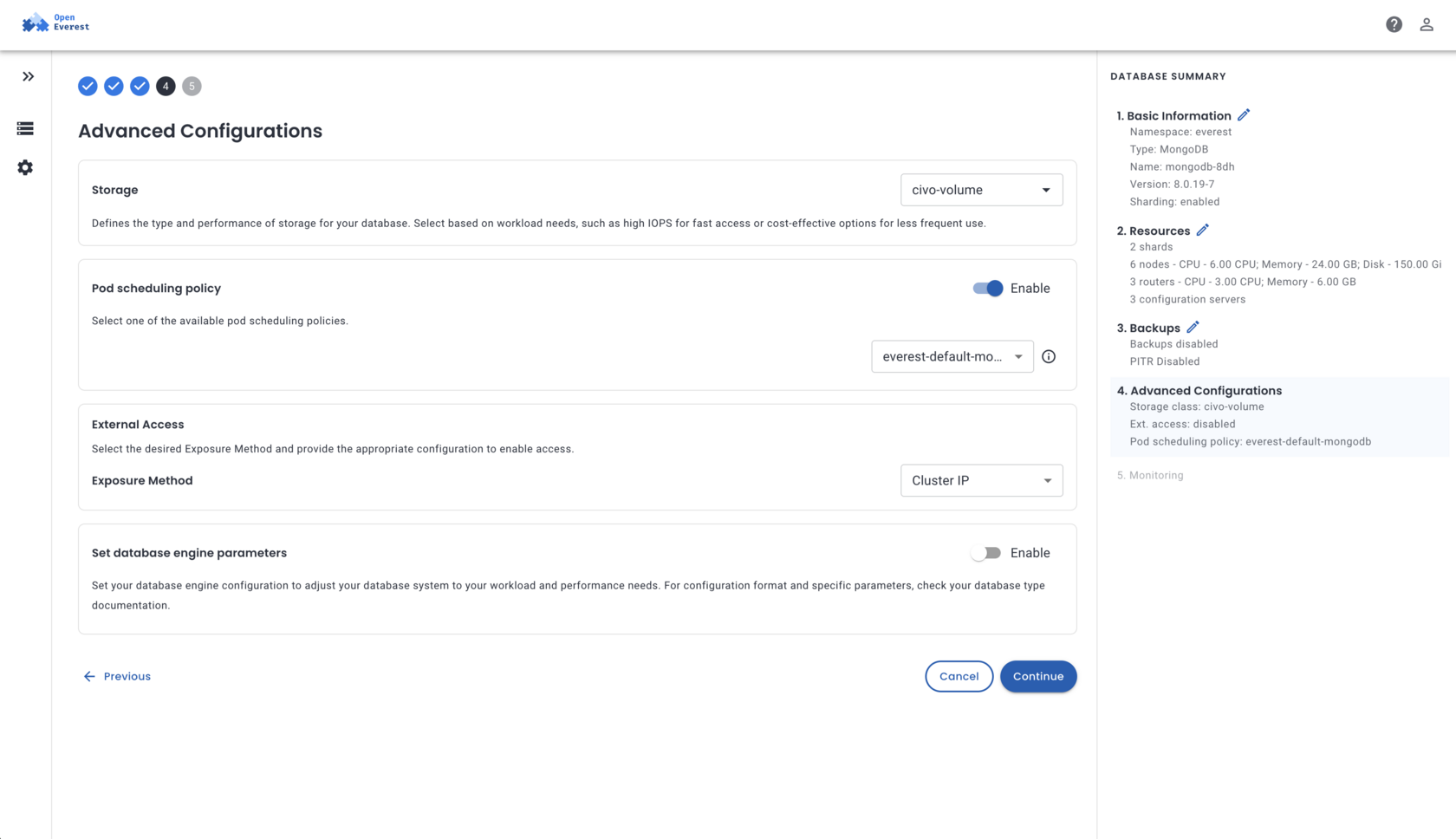 OpenEverest — advanced configuration