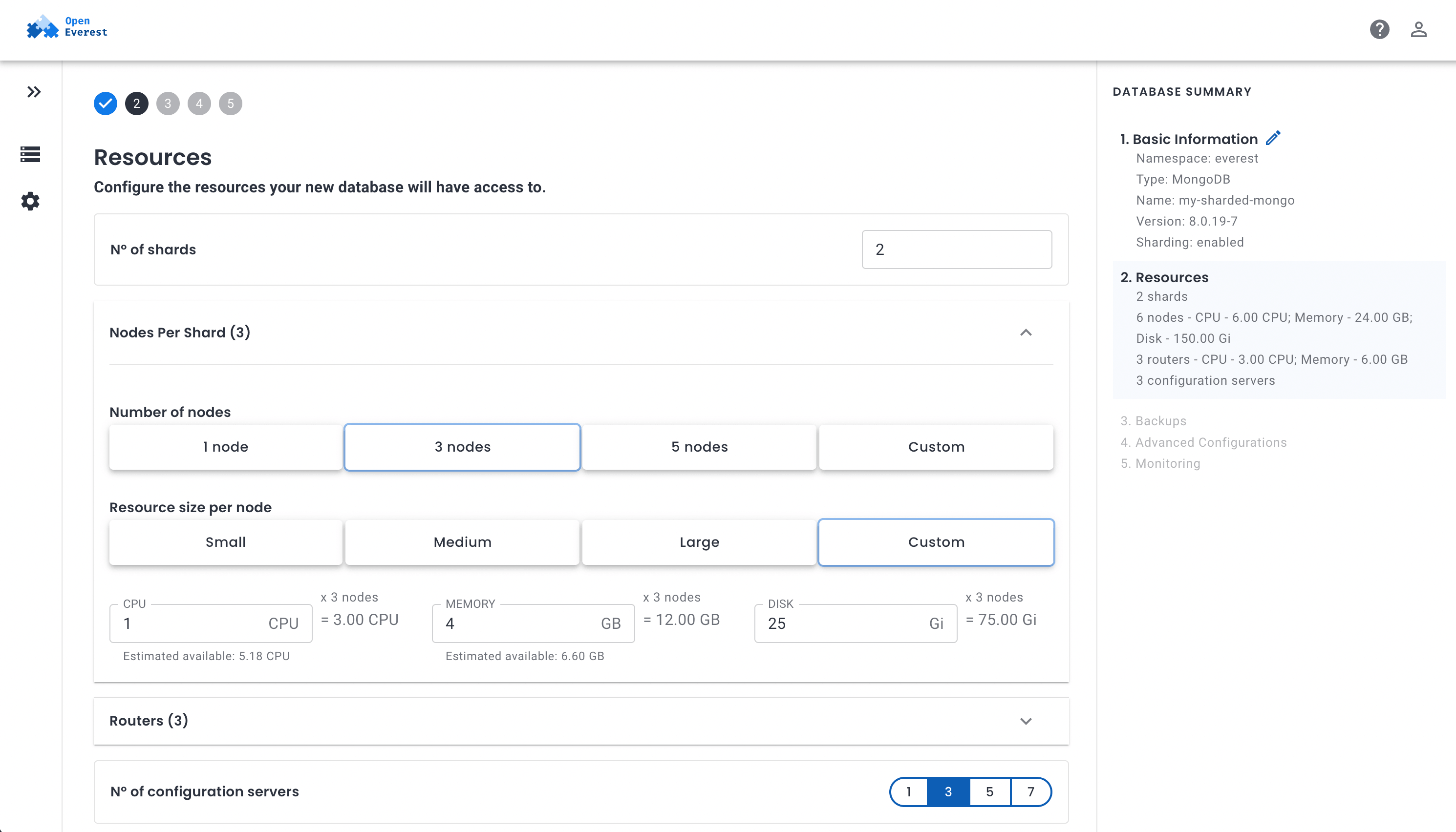 OpenEverest — Configure cluster topology: replicas, sharding, proxies